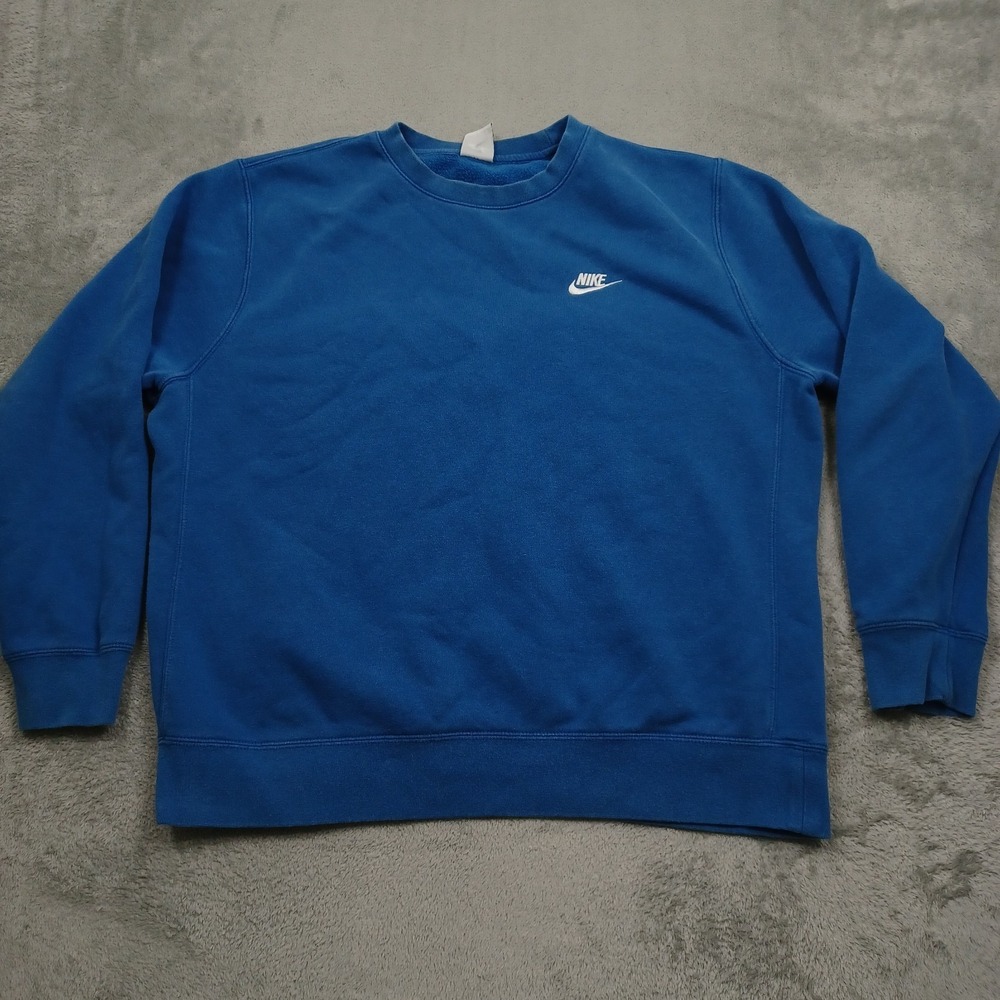 Nike Sweater Mens Large Blue Pullover Crew Neck Casual Preppy Modern